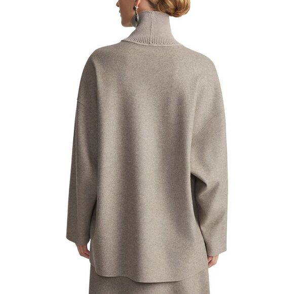 Lafayette 148 New York Womens Reversible Combo Wool & Cashmere-Blend Turtleneck - Picture 2 of 4